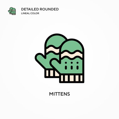 Mittens vektör simgesi. Modern vektör illüstrasyon kavramları. Düzenlemesi ve kişiselleştirmesi kolay.