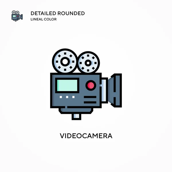 Videokamera Vektor Ikon Modern Vektor Illusztráció Fogalmak Könnyű Szerkeszteni Testre — Stock Vector