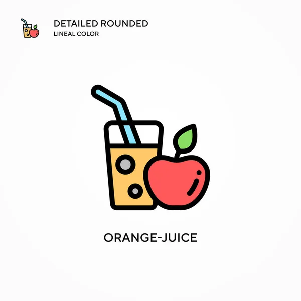 Icono Vector Jugo Naranja Conceptos Modernos Ilustración Vectorial Fácil Editar — Archivo Imágenes Vectoriales