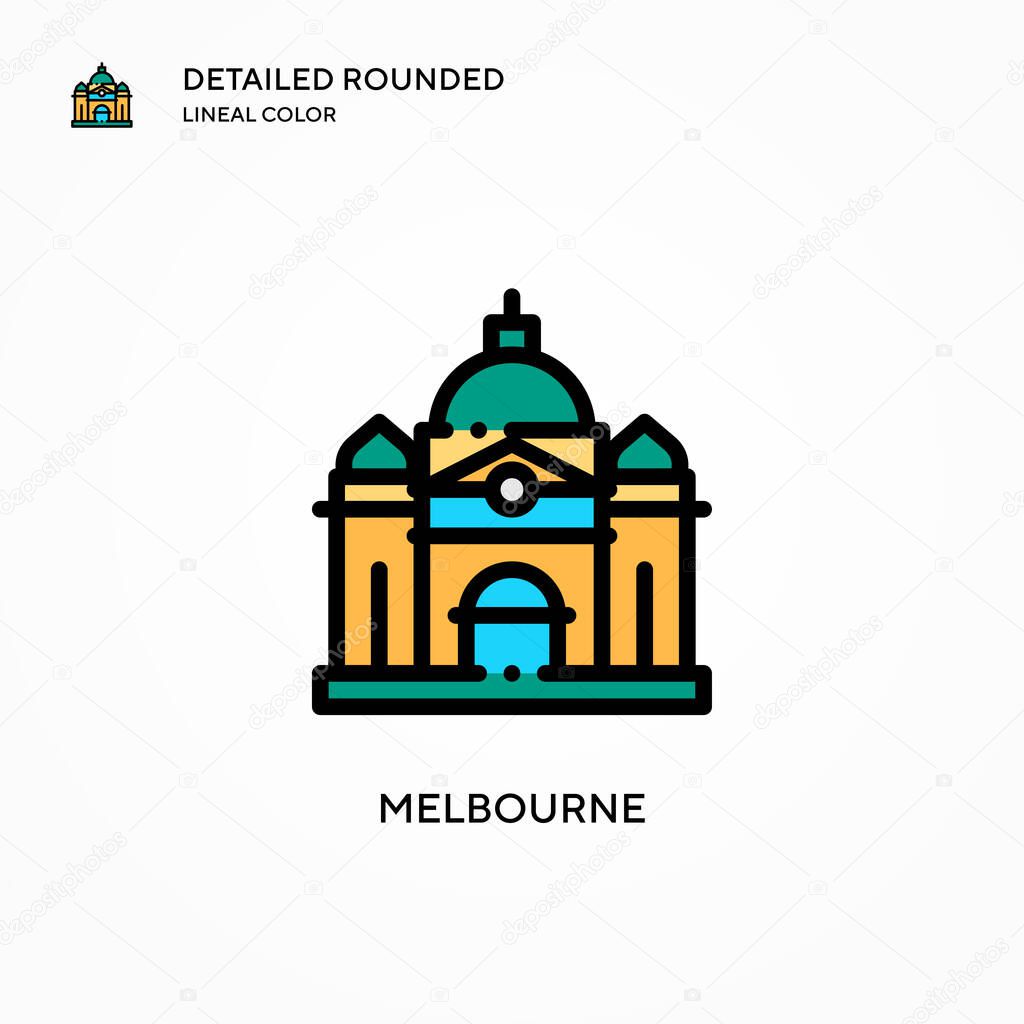 Melbourne vector icon. Modern vector illustration concepts. Easy to edit and customize.