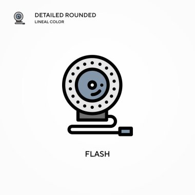 Flash vektör simgesi. Modern vektör illüstrasyon kavramları. Düzenlemesi ve kişiselleştirmesi kolay.