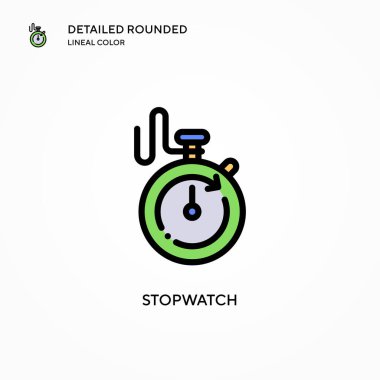 Stopwatch vektör simgesi. Modern vektör illüstrasyon kavramları. Düzenlemesi ve kişiselleştirmesi kolay.