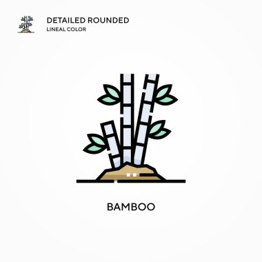 Bambu vektör simgesi. Modern vektör illüstrasyon kavramları. Düzenlemesi ve kişiselleştirmesi kolay.