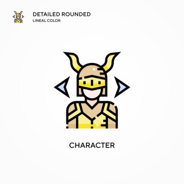 Karakter vektör simgesi. Modern vektör illüstrasyon kavramları. Düzenlemesi ve kişiselleştirmesi kolay.