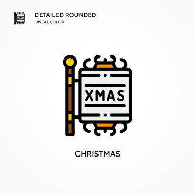 Noel vektör ikonu. Modern vektör illüstrasyon kavramları. Düzenlemesi ve kişiselleştirmesi kolay.