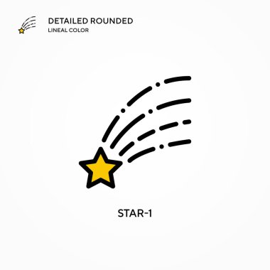 Yıldız-1 vektör simgesi. Modern vektör illüstrasyon kavramları. Düzenlemesi ve kişiselleştirmesi kolay.