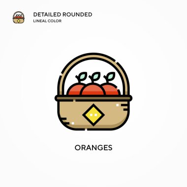 Turuncu vektör simgesi. Modern vektör illüstrasyon kavramları. Düzenlemesi ve kişiselleştirmesi kolay.