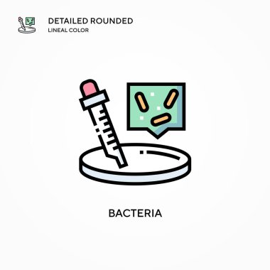 Bakteri vektör simgesi. Modern vektör illüstrasyon kavramları. Düzenlemesi ve kişiselleştirmesi kolay.