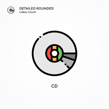 Cd vektör simgesi. Modern vektör illüstrasyon kavramları. Düzenlemesi ve kişiselleştirmesi kolay.