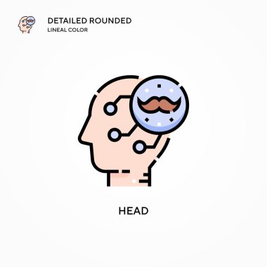 Baş vektör simgesi. Modern vektör illüstrasyon kavramları. Düzenlemesi ve kişiselleştirmesi kolay.