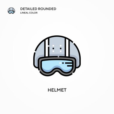 Miğfer vektör simgesi. Modern vektör illüstrasyon kavramları. Düzenlemesi ve kişiselleştirmesi kolay.