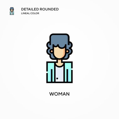 Kadın vektör simgesi. Modern vektör illüstrasyon kavramları. Düzenlemesi ve kişiselleştirmesi kolay.