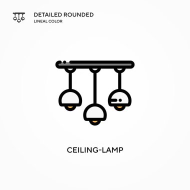 Tavan lambası vektör ikonu. Modern vektör illüstrasyon kavramları. Düzenlemesi ve kişiselleştirmesi kolay.