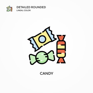 Şeker vektör simgesi. Modern vektör illüstrasyon kavramları. Düzenlemesi ve kişiselleştirmesi kolay.