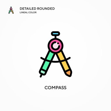 Pusula vektör simgesi. Modern vektör illüstrasyon kavramları. Düzenlemesi ve kişiselleştirmesi kolay.