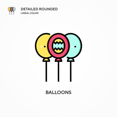 Balon vektör simgesi. Modern vektör illüstrasyon kavramları. Düzenlemesi ve kişiselleştirmesi kolay.