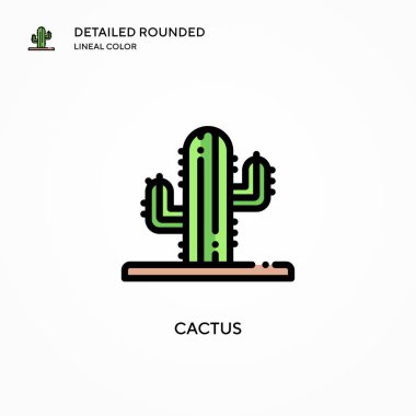 Kaktüs vektör simgesi. Modern vektör illüstrasyon kavramları. Düzenlemesi ve kişiselleştirmesi kolay.