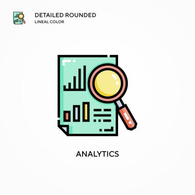 Analitik vektör simgesi. Modern vektör illüstrasyon kavramları. Düzenlemesi ve kişiselleştirmesi kolay.