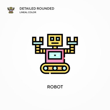 Robot vektör simgesi. Modern vektör illüstrasyon kavramları. Düzenlemesi ve kişiselleştirmesi kolay.