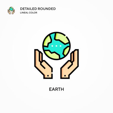 Dünya vektör simgesi. Modern vektör illüstrasyon kavramları. Düzenlemesi ve kişiselleştirmesi kolay.