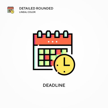 Son teslim tarihi vektör simgesi. Modern vektör illüstrasyon kavramları. Düzenlemesi ve kişiselleştirmesi kolay.
