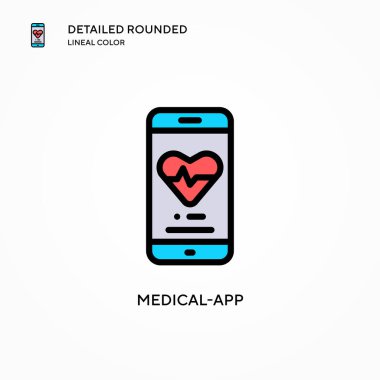 Tıbbi uygulama vektör simgesi. Modern vektör illüstrasyon kavramları. Düzenlemesi ve kişiselleştirmesi kolay.