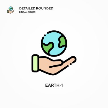 Dünya-1 vektör simgesi. Modern vektör illüstrasyon kavramları. Düzenlemesi ve kişiselleştirmesi kolay.