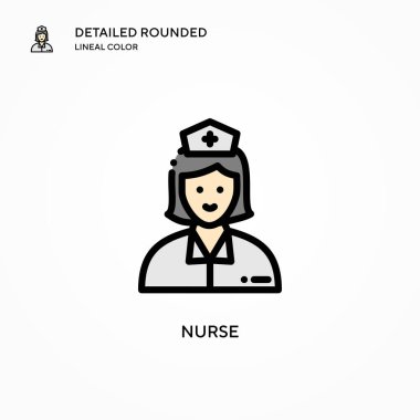 Hemşire vektör ikonu. Modern vektör illüstrasyon kavramları. Düzenlemesi ve kişiselleştirmesi kolay.