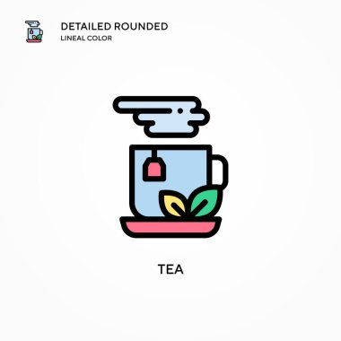 Çay vektör simgesi. Modern vektör illüstrasyon kavramları. Düzenlemesi ve kişiselleştirmesi kolay.