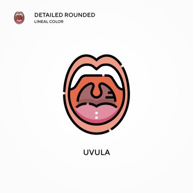 Uvula vektör simgesi. Modern vektör illüstrasyon kavramları. Düzenlemesi ve kişiselleştirmesi kolay.