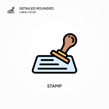 Pul vektör simgesi. Modern vektör illüstrasyon kavramları. Düzenlemesi ve kişiselleştirmesi kolay.