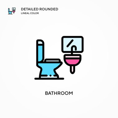 Banyo vektör simgesi. Modern vektör illüstrasyon kavramları. Düzenlemesi ve kişiselleştirmesi kolay.