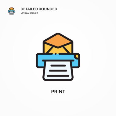 Vektör simgesini yazdır. Modern vektör illüstrasyon kavramları. Düzenlemesi ve kişiselleştirmesi kolay.