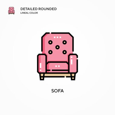 Koltuk vektör simgesi. Modern vektör illüstrasyon kavramları. Düzenlemesi ve kişiselleştirmesi kolay.