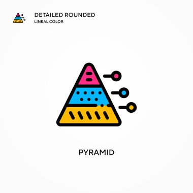 Piramit vektör simgesi. Modern vektör illüstrasyon kavramları. Düzenlemesi ve kişiselleştirmesi kolay.