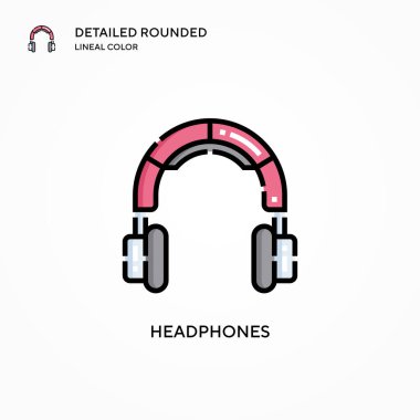 Kulaklık vektör simgesi. Modern vektör illüstrasyon kavramları. Düzenlemesi ve kişiselleştirmesi kolay.