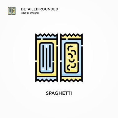 Spagetti vektör ikonu. Modern vektör illüstrasyon kavramları. Düzenlemesi ve kişiselleştirmesi kolay.