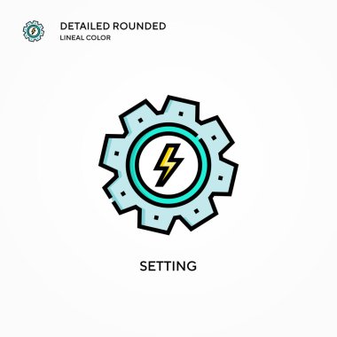 Vektör simgesi ayarlanıyor. Modern vektör illüstrasyon kavramları. Düzenlemesi ve kişiselleştirmesi kolay.