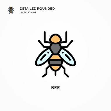 Arı vektör simgesi. Modern vektör illüstrasyon kavramları. Düzenlemesi ve kişiselleştirmesi kolay.