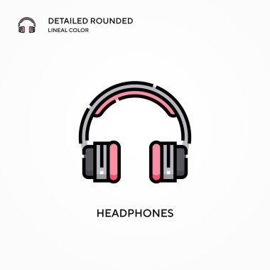 Kulaklık vektör simgesi. Modern vektör illüstrasyon kavramları. Düzenlemesi ve kişiselleştirmesi kolay.