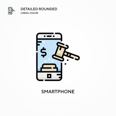 Akıllı telefon vektör simgesi. Modern vektör illüstrasyon kavramları. Düzenlemesi ve kişiselleştirmesi kolay.