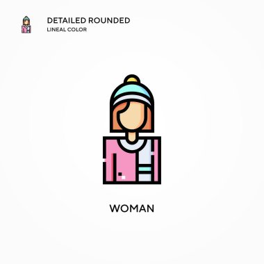 Kadın vektör simgesi. Modern vektör illüstrasyon kavramları. Düzenlemesi ve kişiselleştirmesi kolay.