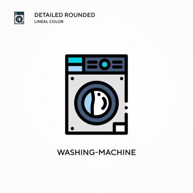 Çamaşır makinesi vektör simgesi. Modern vektör illüstrasyon kavramları. Düzenlemesi ve kişiselleştirmesi kolay.