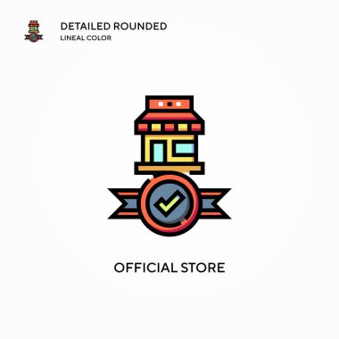 Resmi depo vektör simgesi. Modern vektör illüstrasyon kavramları. Düzenlemesi ve kişiselleştirmesi kolay.