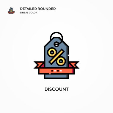 İndirimli vektör simgesi. Modern vektör illüstrasyon kavramları. Düzenlemesi ve kişiselleştirmesi kolay.