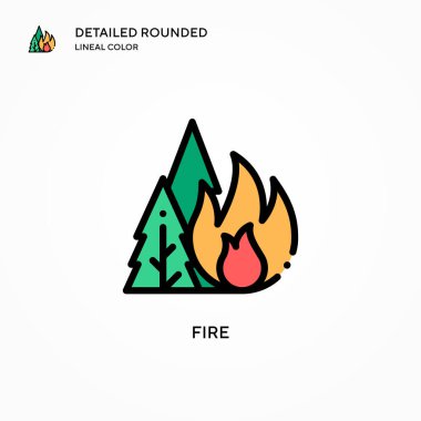 Vektör simgesini ateşle. Modern vektör illüstrasyon kavramları. Düzenlemesi ve kişiselleştirmesi kolay.