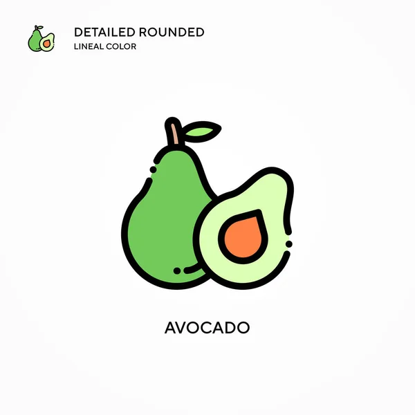 Icono Vector Aguacate Conceptos Modernos Ilustración Vectorial Fácil Editar Personalizar — Vector de stock