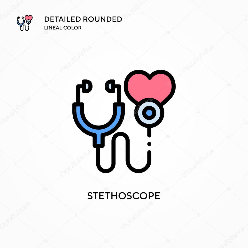Stethoscope vector icon. Modern vector illustration concepts. Easy to edit and customize.