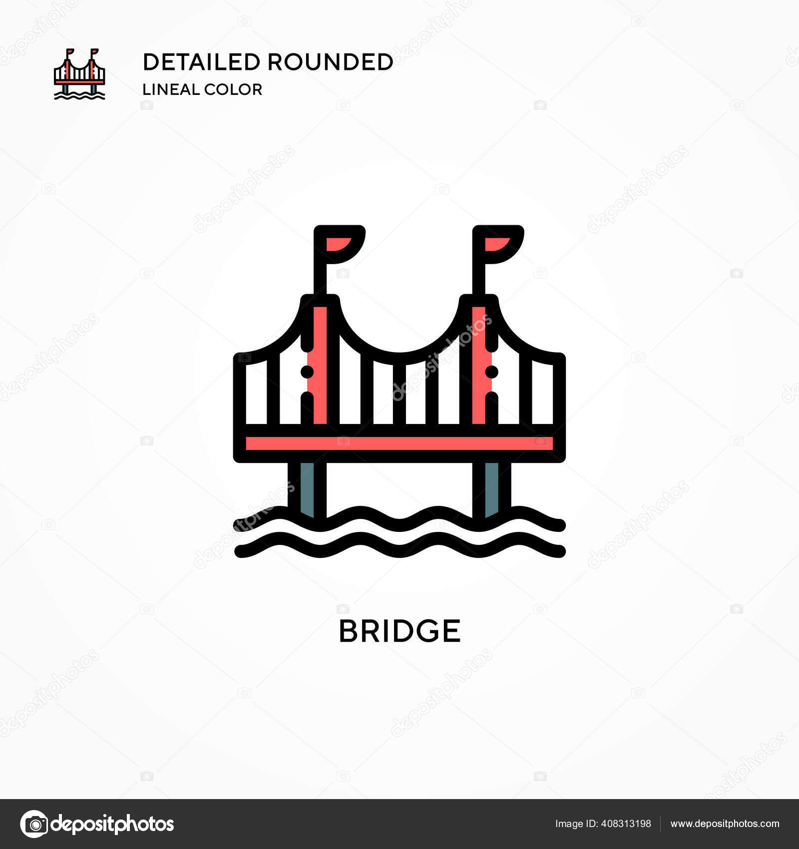 Ikon Vektor Jembatan Konsep Gambar Vektor Modern Mudah Untuk Mengedit Stok Vektor C Edifier 408313198