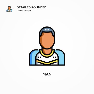 İnsan vektör simgesi. Modern vektör illüstrasyon kavramları. Düzenlemesi ve kişiselleştirmesi kolay.